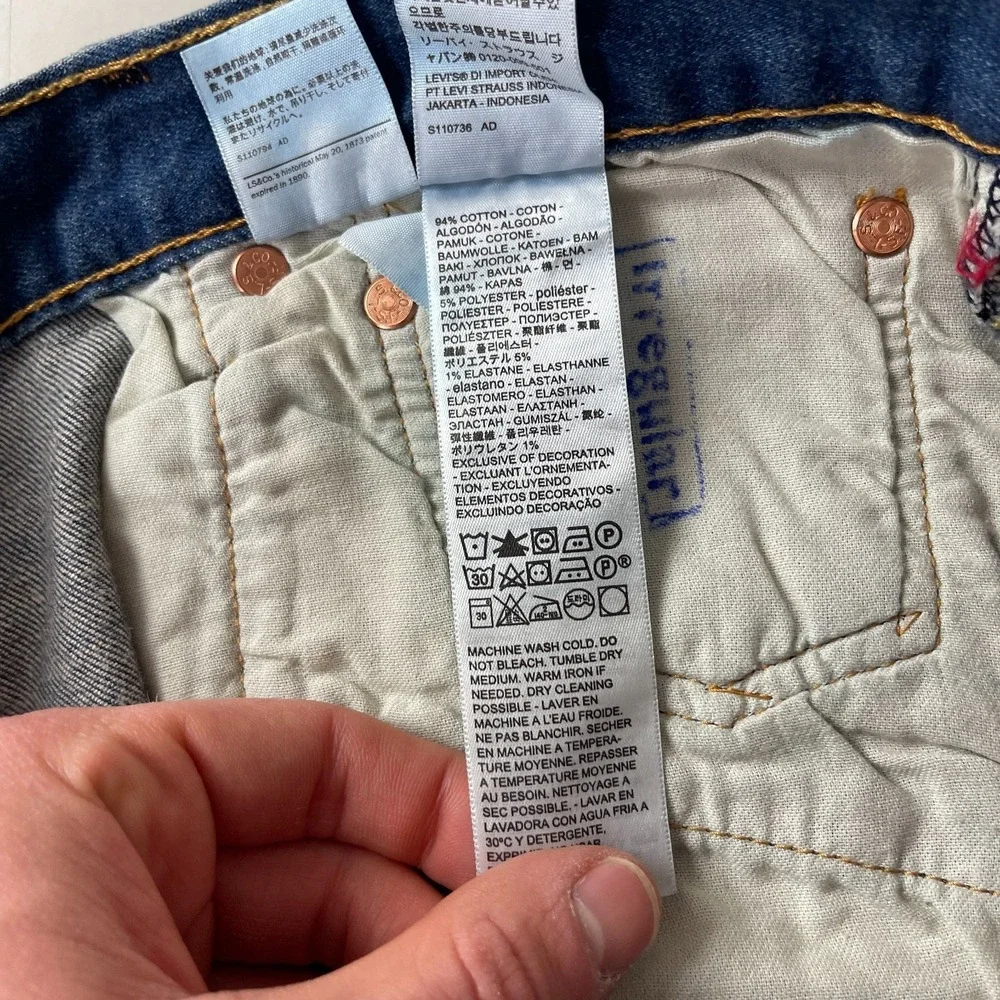 Levis 501 Jeans Mens 31x36 Blue Original Straight Button Fly Medium Wash Denim